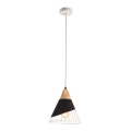 PLATINET PENDANT LAMP IRIS P150369 E27 METAL+WOOD BLACK 25x25 [44023]