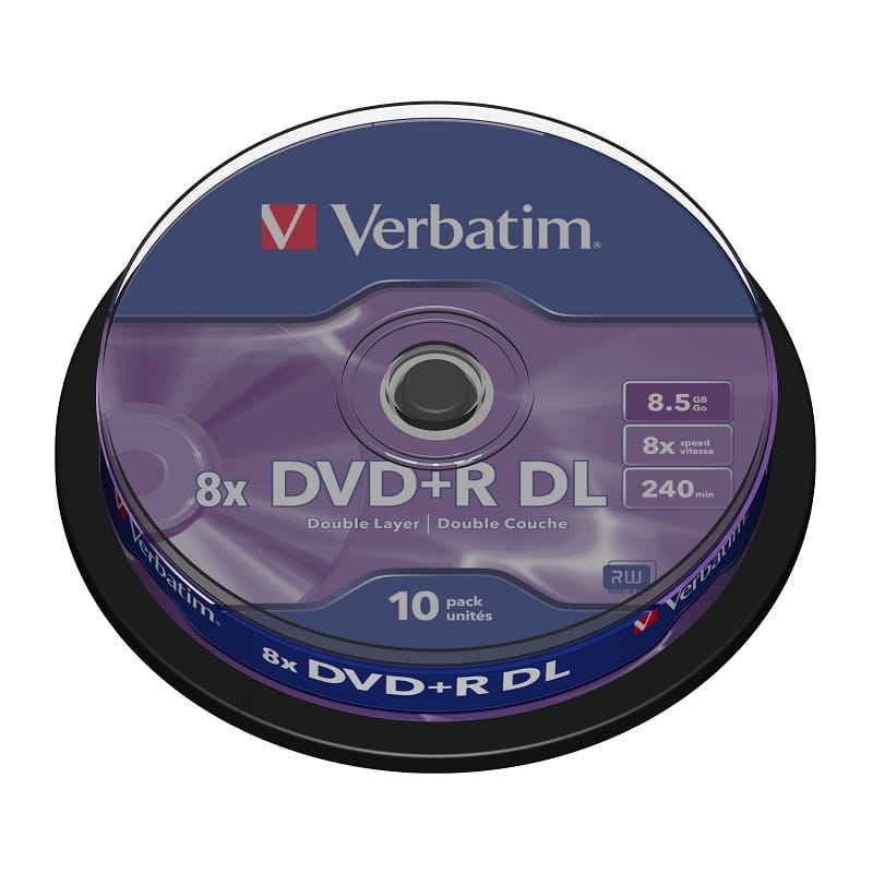 VERBATIM DVD+R DL 8,5GB 8X DOUBLE LAYER CAKE*10  43666