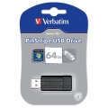 VERBATIM PENDRIVE PINSTRIPE USB 2.0 64GB BLACK  49065