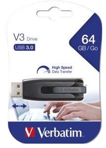 VERBATIM V3 USB 3.0 64GB STORE N GO DRIVE GREY 49174