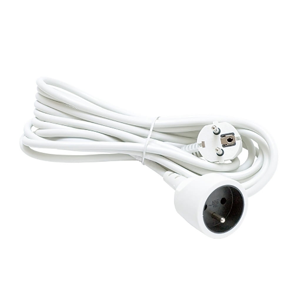 PLATINET ONE-SOCKET EXTENSION CORD WHITE 3M GERMAN PLUG [44780]