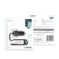 PLATINET CAR CHARGER SPIRAL 3.4A USBA + MICRO USB CABLE