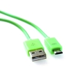 OMEGA BAJA PVC MICRO USB TO USB & DATA POLY CABLE 1M GREEN [44341]