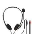 FREESTYLE HEADPHONES WITH MIC AND VOLUME CONTROL 2 X 3.5 MM JACK BLACK