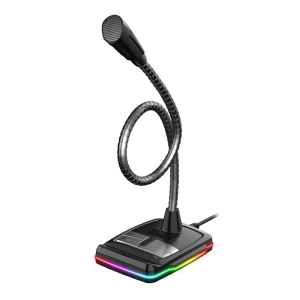 VARR GAMING MICROPHONE  DESKTOP RGB USB BLACK [45573]