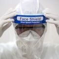 OMEGA FULL FACE SHIELD MASK CLEAR FLIP UP VISOR DUSTPROOF PROTECTION SAFETY WORK 2 PCS SET [45320]