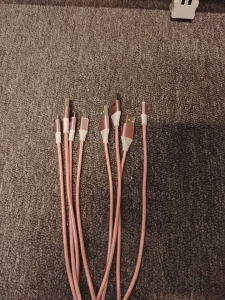 OMEGA FABRIC BRAIDED MICRO USB TO USB 2A 118 COPPER POLY 1M ROSE GOLD [44056]