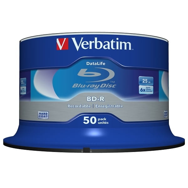 VERBATIM BD-R BLU-RAY 25GB 6X CAKE*50  43838