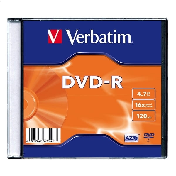 VERBATIM DVD-R 4,7GB 16X SLIM CASE*1  43547