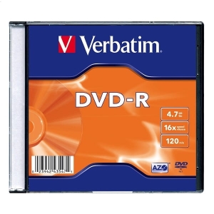 VERBATIM DVD-R 4,7GB 16X SLIM CASE*1  43547