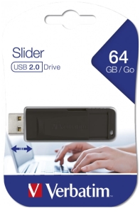 VERBATIM PENDRIVE USB 2.0 Store 'n' Go Slider USB Drive 64GB  98698