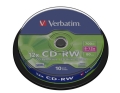 VERBATIM CD-RW 700MB 8-12X CAKE*10  43480