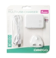 OMEGA CHARGER 4-PORT USB 4A WHITE UK plug [42673]