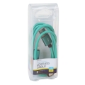 PLATINET ASPER USB LIGHTNING LEATHER CABLE 1M 2,4A GREEN [43299]