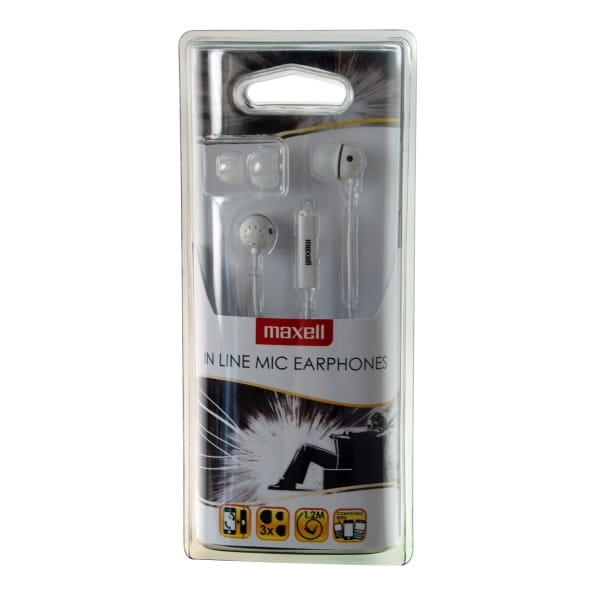 MAXELL SŁUCHAWKI/EARPHONES WITH MIC EC WHITE 303565.00.CN