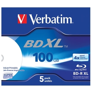 VERBATIM BD-R BLU-RAY 100GB XL 4X PRINTABLE JC*5  43789