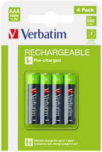 Verbatim Rechargeable Batteries HR3 950mAh blister x4 49514