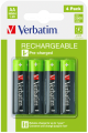 Verbatim Rechargeable Batteries HR6 2500mAh blister x4 49517