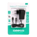 OMEGA TABLET WALL CHARGER 2 TIPS MICRO USB &amp; 2,5x0,7MM [41836]