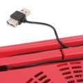 OMEGA LAPTOP COOLER PAD " ICE BOX" RED 14CM FAN USB PORT [41907]