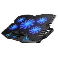 OMEGA LAPTOP COOLER PAD  LCD SCREEN BLACK BLUE LIGHT 45091