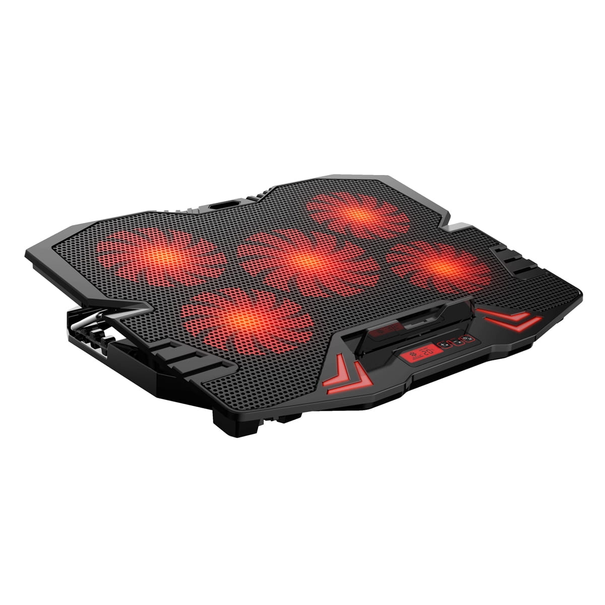 OMEGA LAPTOP COOLER PAD  LCD SCREEN BLACK RED LIGHT 45092