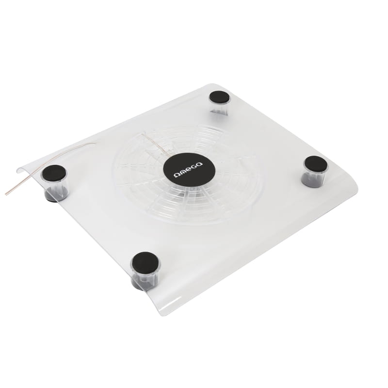 OMEGA LAPTOP COOLER PAD " SNOWBALL" 14CM FAN USB PORTS WHITE [43145]