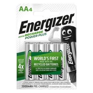 ENERGIZER RECHARGEABLE HR6 2000MAH POWER PLUS BL4