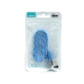 OMEGA CAMELEON FABRIC BRAIDED MICRO USB TO USB FLAT CABLE 1M BLUE [42330]