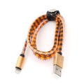 PLATINET TAJPAN USB LIGHTNING LEATHER CHECKED CABLE 1M ORANGE [43329]
