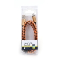 PLATINET TAJPAN USB LIGHTNING LEATHER CHECKED CABLE 1M ORANGE [43329]
