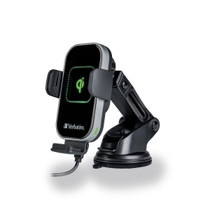 VERBATIM SMARTPHONE CAR HOLDER FWC-01 Qi FAST WIRELESS CHARGER 2IN1 49552