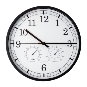 PLATINET TWINKLE ROUND WALL CLOCK, silent mechanism, hygrometer and thermometer [45959]