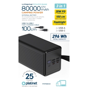 PLATINET POWER BANK 80000 mAh 20W PD [46015]