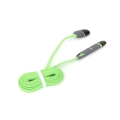 PLATINET INDIGO HORNET USB UNIVERSAL CABLE 2 IN 1: MICRO USB & LIGHTNING PLUGS GREEN 42872 EOL