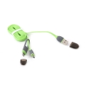 PLATINET INDIGO HORNET USB UNIVERSAL CABLE 2 IN 1: MICRO USB & LIGHTNING PLUGS GREEN 42872 EOL