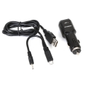 OMEGA CAR CHARGER 2xUSB 5V 2.1A BLACK + microUSB cable [42395]