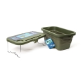 Składany kosz piknikowy z pokrywką - zielony
