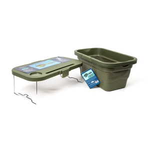 PLATINET CAMPING PICNIC BASKET 47X29X23,5 CM, 16L, FOLDING, WITH 2 IN 1 LID / TABLE GREEN [46139]