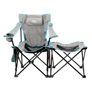 PLATINET CAMPING SET CHAIR AND FOLDING TABLE/ FOOTREST BLACK BLUE [45907]