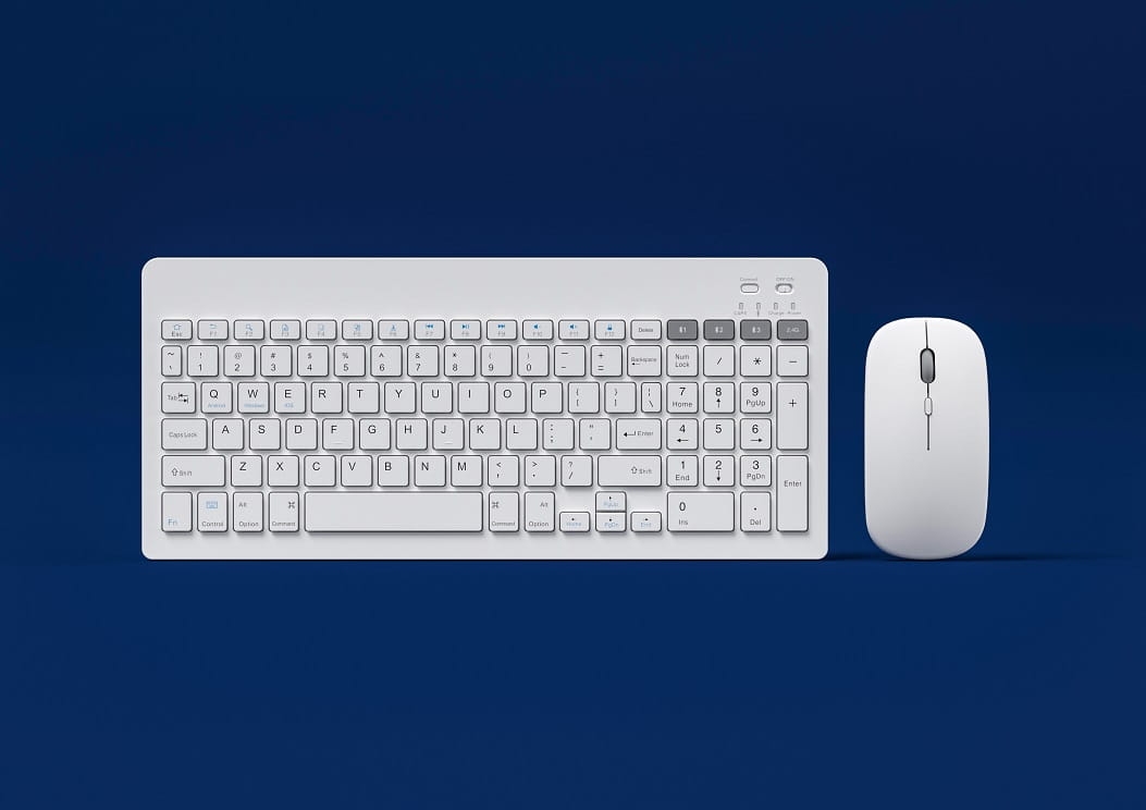OMEGA KEYBOARD US + MOUSE WIRELESS BLUETOOTH KLAWIARTURA + MYSZ ZESTAW BEZPRZEWODOWY WHITE [46063]