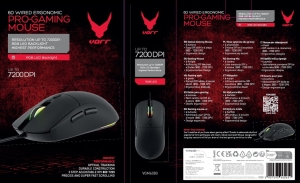 VARR MOUSE MYSZ GAMING 6D 7200DPI 1,5M BLACK