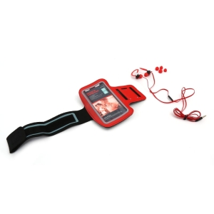 PLATINET IN-EAR EARPHONES + MIC SPORT + ARMBAND PM1070 RED [42930]