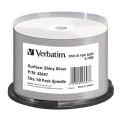 VERBATIM DVD-R 4,7GB 16X PRINTABLE THERMAL SHINY SILVER CAKE*50  43647 PRO