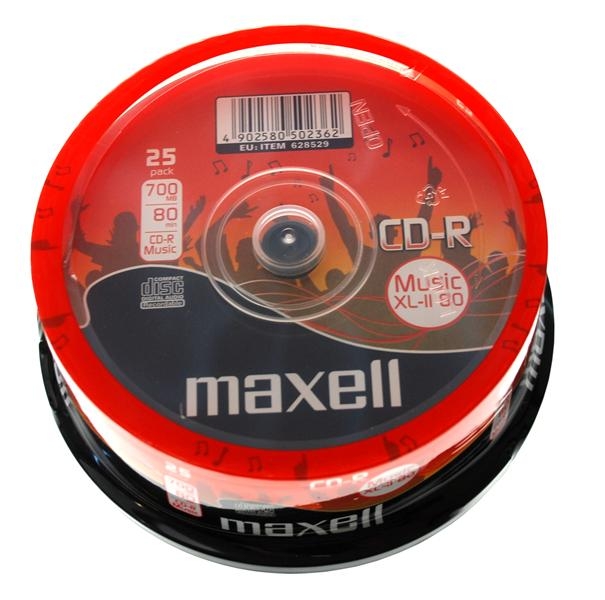 MAXELL CD-R 700MB MUSIC AUDIO XL-II 80 MIN CAKE*25  628529.00.CN