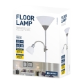 Nowoczesna lampa podłogowa E27+E14 Szara