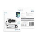 Ładowarka samochodowa z portem USB i spiralnym kablem Lightning