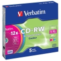 VERBATIM CD-RW 700 MB 8-12X kolorowe (5 szt.)