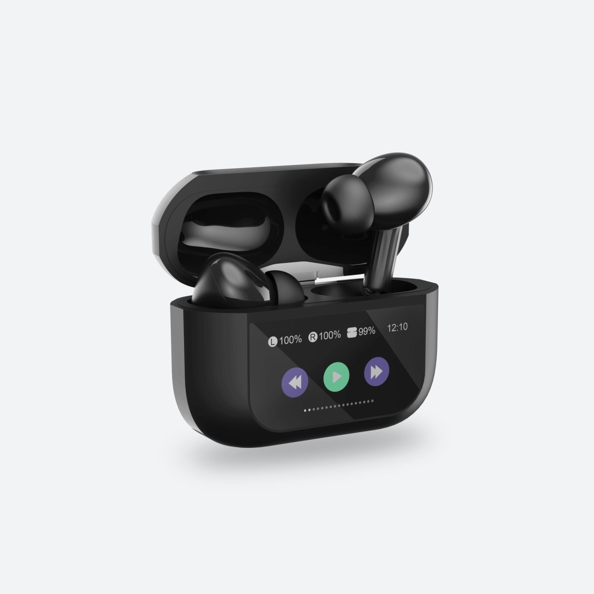 PLATINET SŁUCHAWKI BEZPRZEWODOWE DOUSZNE TWS EKRAN DOTYKOWY BLUETOOTH 5.4 300MAH ANC BLACK