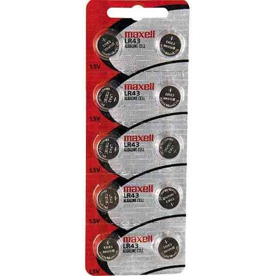MAXELL BATTERY LR43 10PK (5X2) BLISTER 775012.00.CN